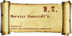 Morvicz Kasszián névjegykártya